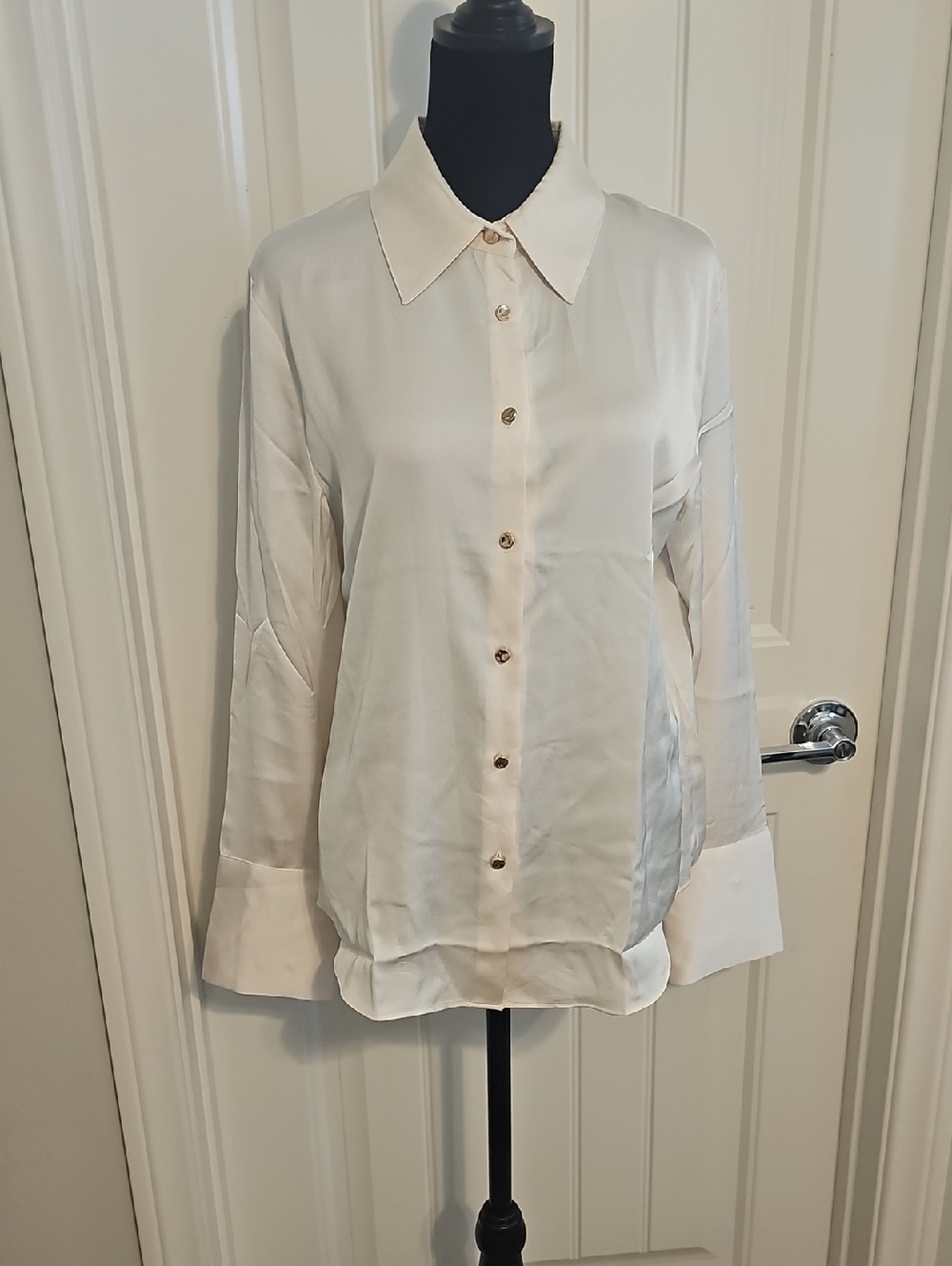 Classic Ivory Button-Up Blouse